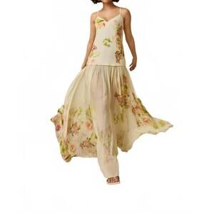 NEW HEMANT & NANDITA aiva long dress in ivory floral